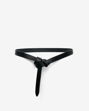 Isabel Marant Lecce Tie Up Leather Belt - Black