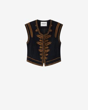 Isabel Marant Edmee Denim Vest - Black