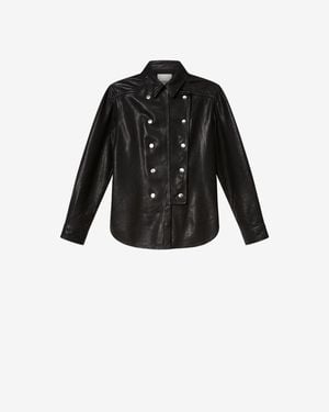 Isabel Marant Valdy Leather Shirt - Black