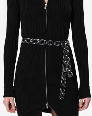 Isabel Marant Bali Hook Leather Belt - Black