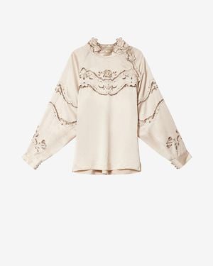 Isabel Marant Enelia Silk Top - Natural