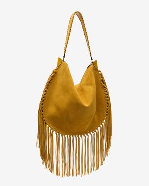 Isabel Marant Oskan Hobo Soft Fringe Bag - Metallic
