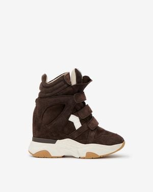 Isabel Marant Balskee High-Top Wedge Suede Sneakers - Brown