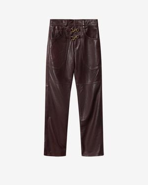Isabel Marant Brinley Leather Trousers - Red