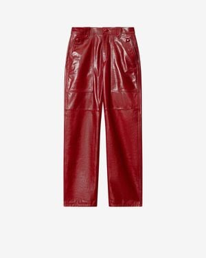 Isabel Marant Valka Leather Trousers - Red