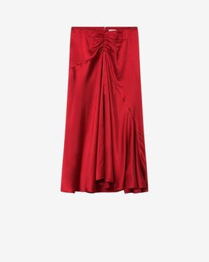 Isabel Marant Laren Silk Skirt - Red