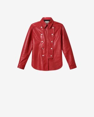 Isabel Marant Valdy Leather Shirt - Red