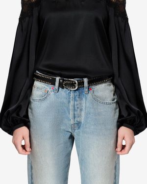 Isabel Marant Zap Leather Belt - Black