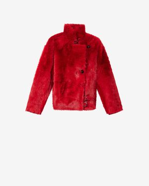 Isabel Marant Roama Lammfellmantel - Rot