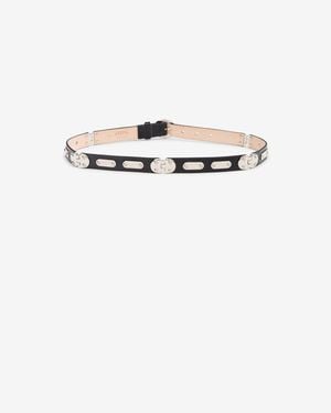 Isabel Marant Depson Leather Belt - White