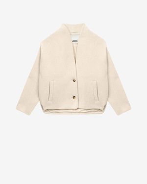 Isabel Marant Drogo Brushed Recycled Wool-Blend Jacket - Natural