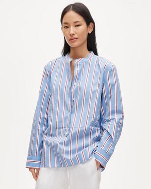 J.Crew Tuxedo-Bib Button-Up - Blue