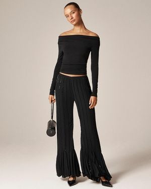 J.Crew Collection Beaded Cosmo Pant With Flounce Hem - Black