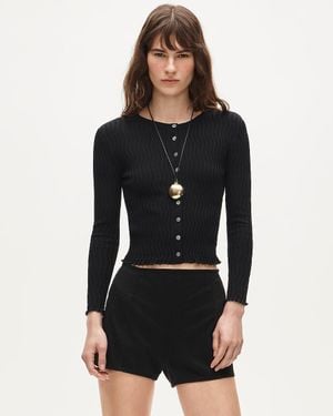 J.Crew Wave-Rib Cardigan - Black