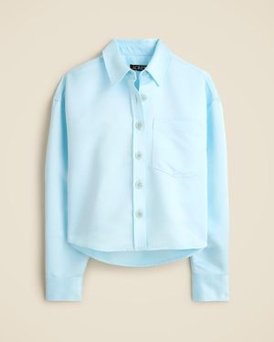 J.Crew Étienne Cropped Button-Up Shirt - Blue