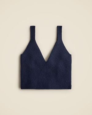 J.Crew Cashmere-Blend Cropped Sweater-Tank - Blue