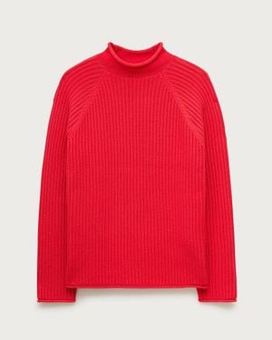 J.Crew Summer Rollneck Ribbed Sweater - Red