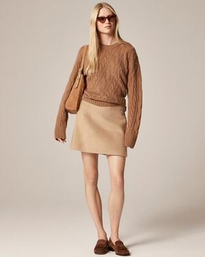 J.Crew Collection Wool-Cashmere Blend Mini Skirt With Buckle Detail - Natural