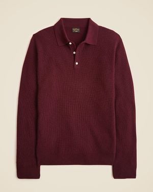 J.Crew Cashmere Ribbed Sweater-Polo - Red