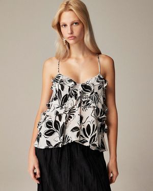 J.Crew Drapey Ruffle Tank Top - Black