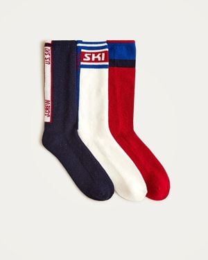 J.Crew U.S. Ski & Snowboard By Wool Socks Three-Pack - Red