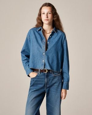 J.Crew Étienne Cropped Button-Up Shirt - Blue