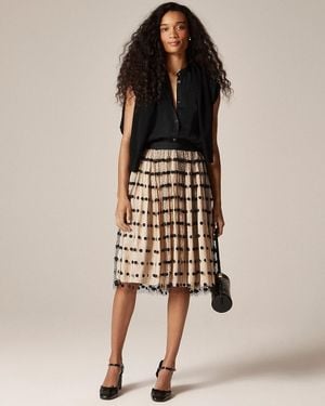 J.Crew Collection Layered Mesh Skirt With Dots - Natural