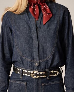 J.Crew Classic Metallic-Tipped Belt - Blue