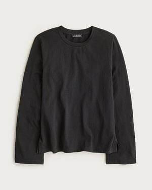 J.Crew Boyfriend Jersey Relaxed Long-Sleeve T-Shirt - Black