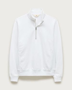 J.Crew Tall Washed Court Terry Quarter-Zip Pullover - White