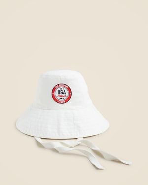 J.Crew Limited-Edition Usa Swimmingâ X Bucket Hat With Ties - White