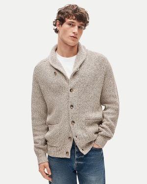 J.Crew Rib-Knit Shawl-Collar Cardigan - Gray