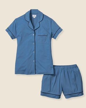 J.Crew Petite Plume Pima Cotton Short Set - Blue