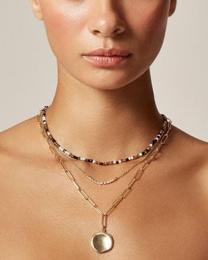 J.Crew Layered Bead And Chain Necklaces Set-Of-Three - Brown