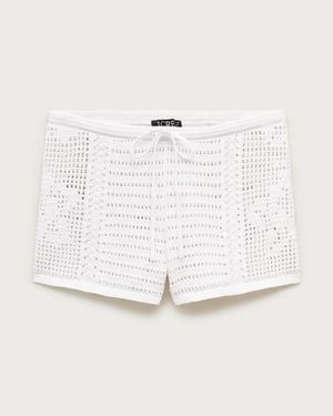 J.Crew Crocheted Short With Contrast Stripe - White
