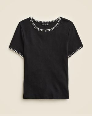 J.Crew Vintage Rib Shrunken T-Shirt With Contrast Stitch - Black
