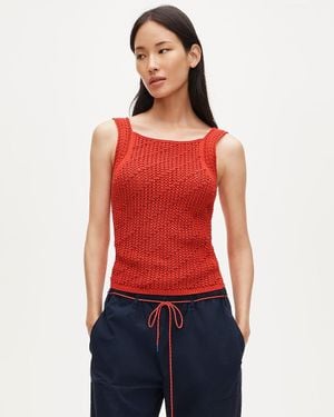 J.Crew Beaded Crochet Sweater-Tank - Red