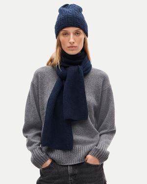 J.Crew Ribbed Cashmere Scarf - Blue