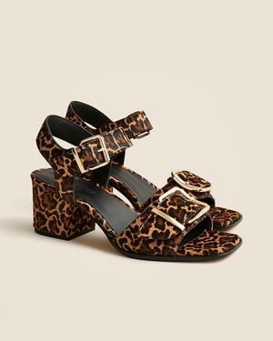 J.Crew Dylan Buckle Block-Heel Sandals - Black