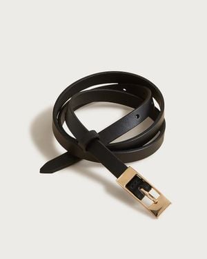 J.Crew Skinny Italian Leather Belt - Black