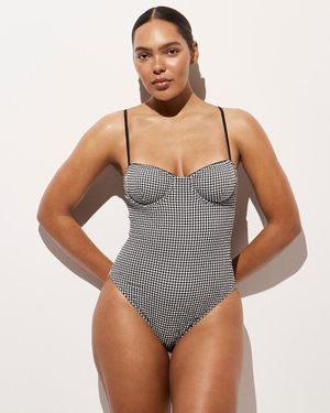 J.Crew Balconette Underwire One-Piece - Gray