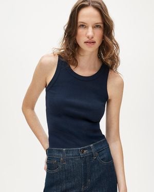 J.Crew New Perfect-Fit High-Neck Tank Top - Blue