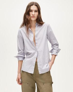 J.Crew Jules Ruffle-Collar Shirt - Gray