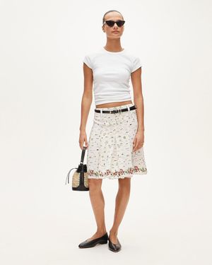 J.Crew Pleated Knee-Length Skirt - Natural