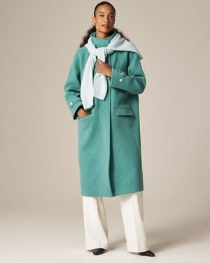 J.Crew Petite Long Toscana Coat - Green