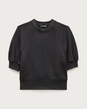 J.Crew Heritage Terry Puff-Sleeve Sweatshirt - Black