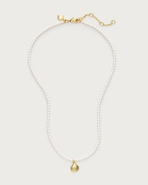 J.Crew Shell Charm Necklace - White