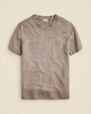 J.Crew Short-Sleeve Linen Sweater - Natural