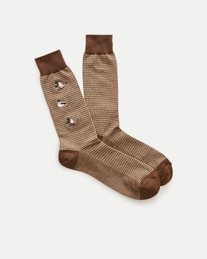 J.Crew Duck-Houndstooth Critter Socks - White