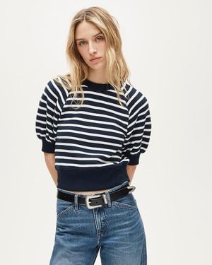 J.Crew Heritage Terry Puff-Sleeve Sweatshirt - Blue